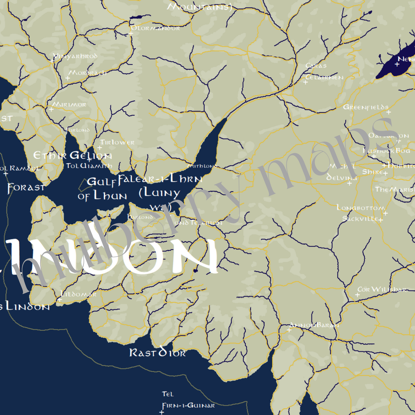 Framed Lord of the Rings Middle-Earth Map