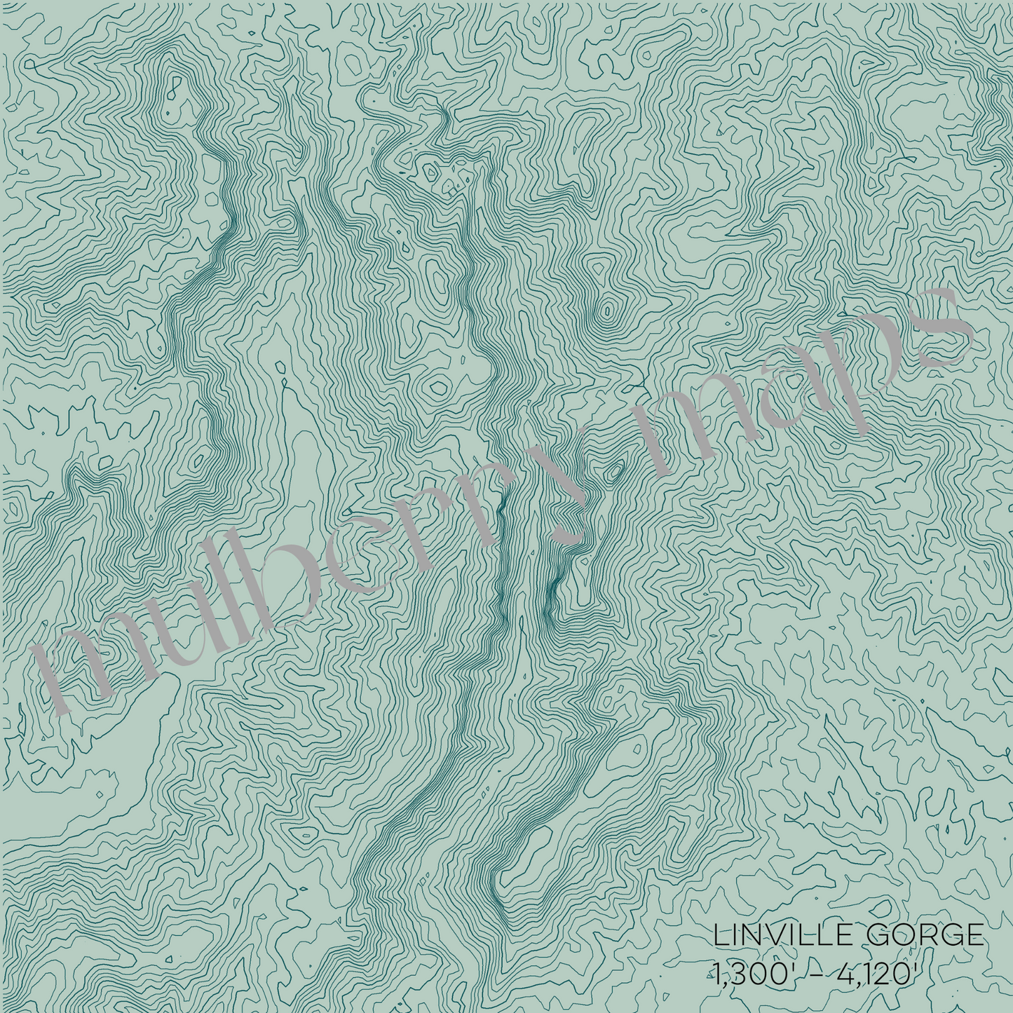 Linville Gorge North Carolina Mountain Topographic Map