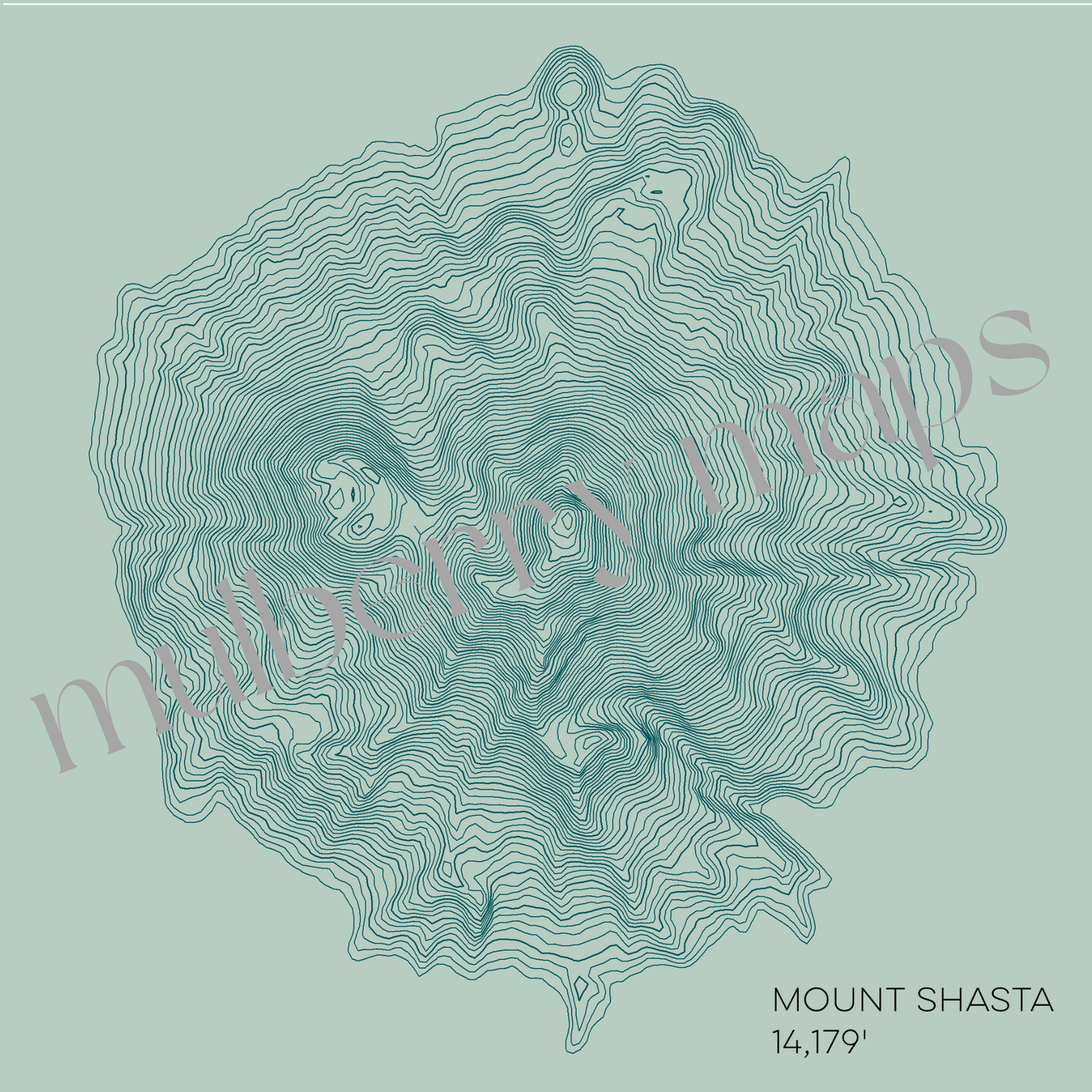 Mount Shasta California Oregon Mountain Topographic Map