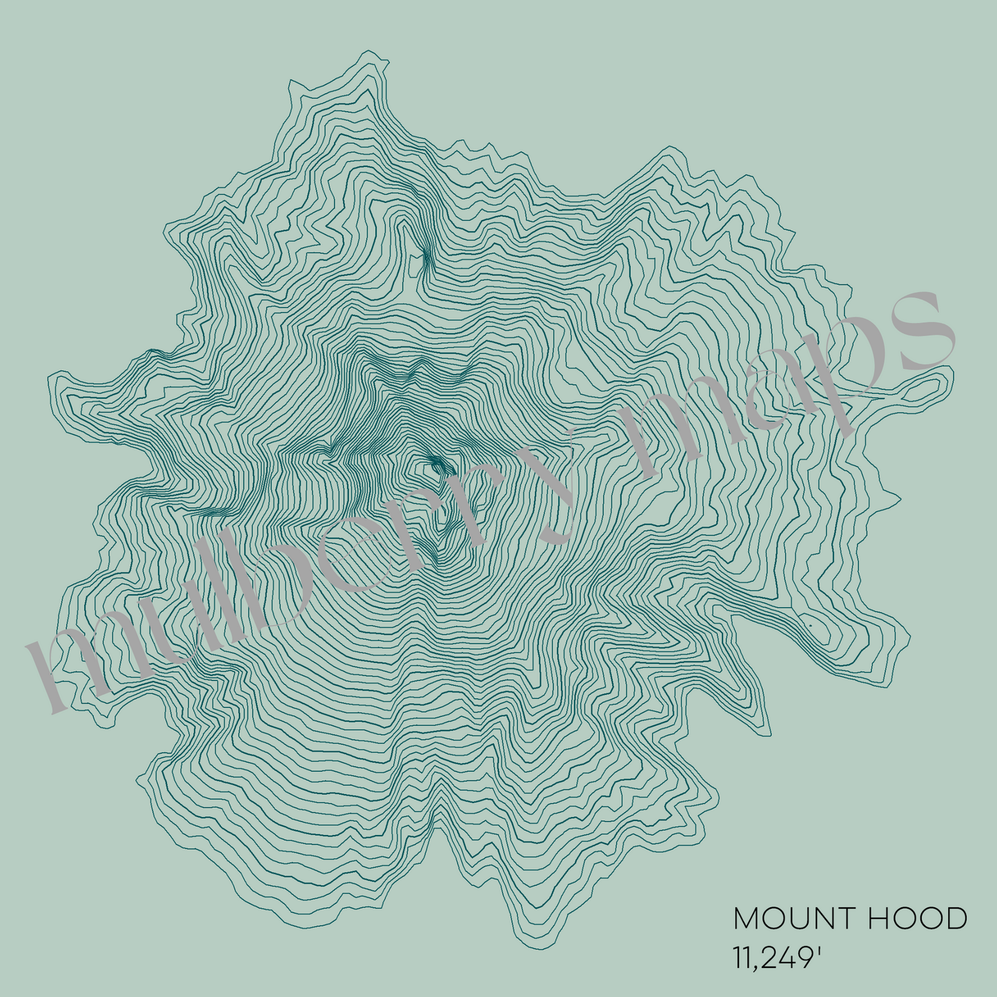 Mount Hood Oregon Mountain Topographic Map