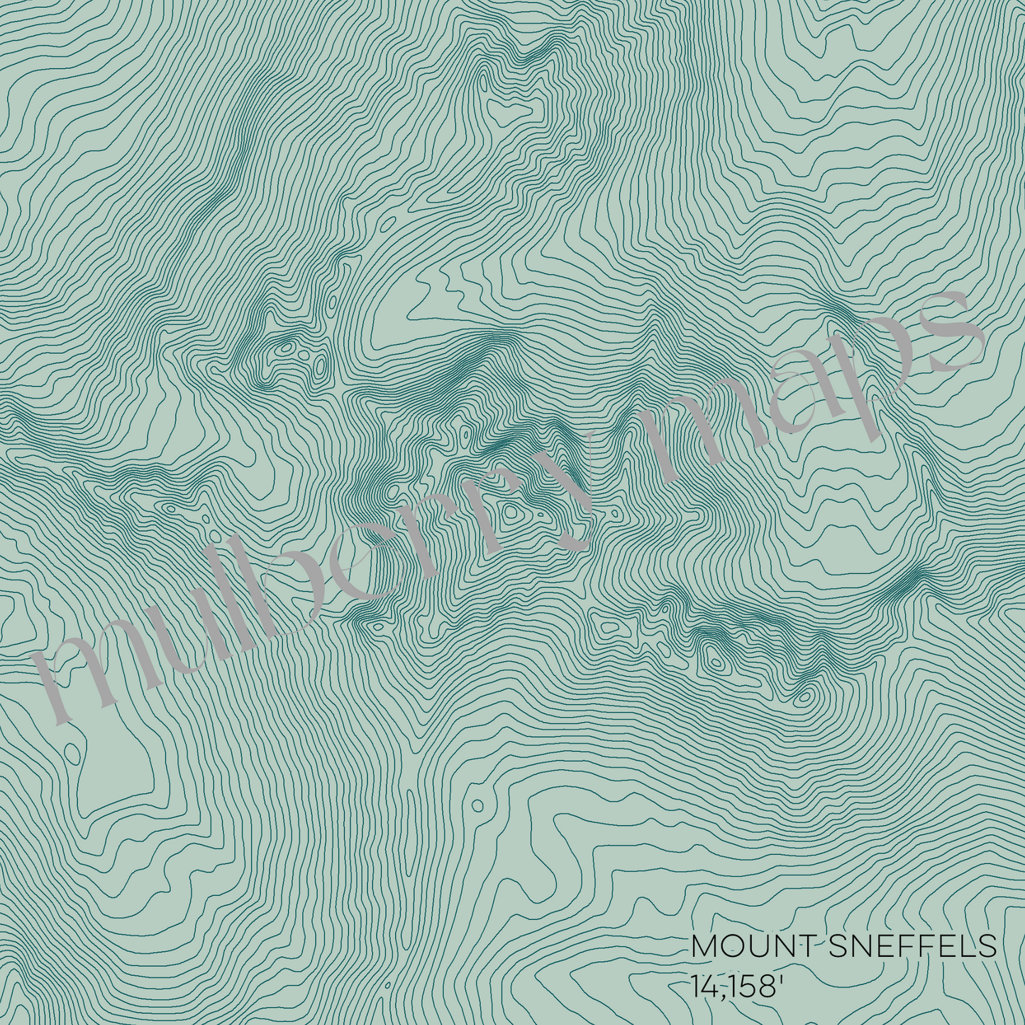 Mount Sneffels Colorado Mountain Topographic Map