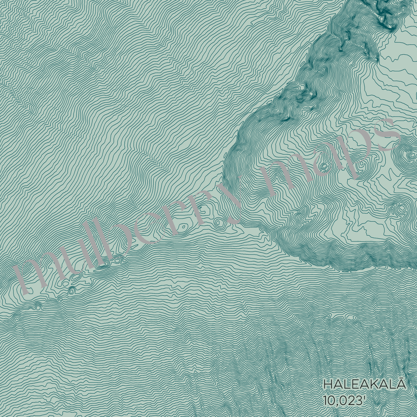 Haleakala Hawaii Mountain Topographic Map