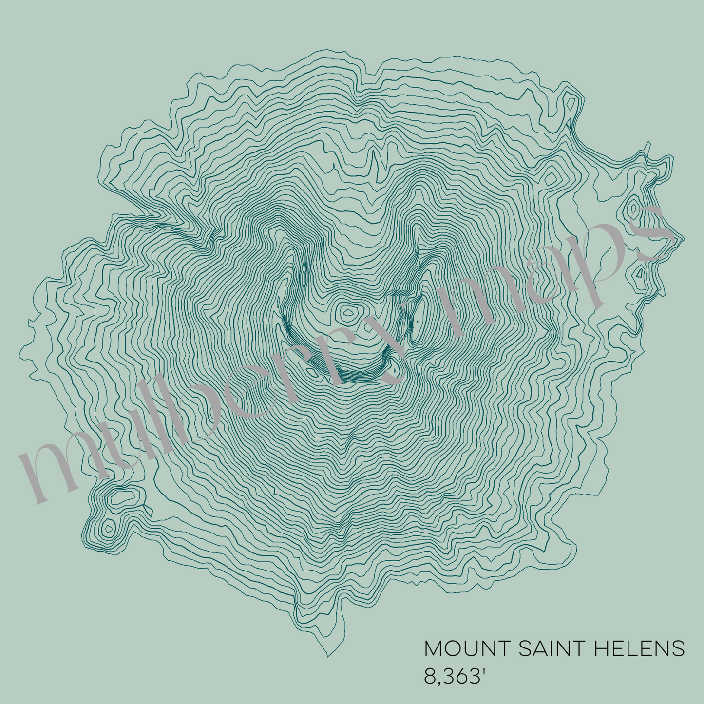 Mount Saint Helens Washington Mountain Topographic Map