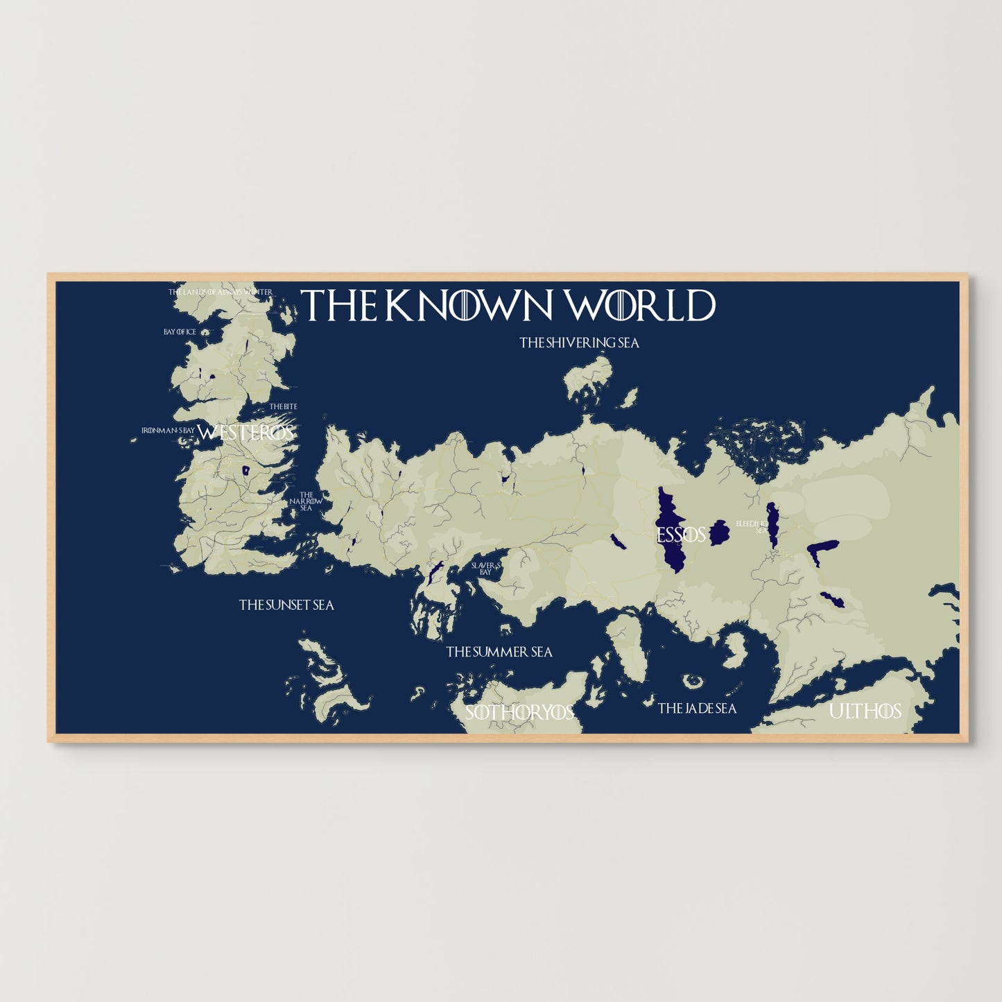 Framed Game of Thrones Map