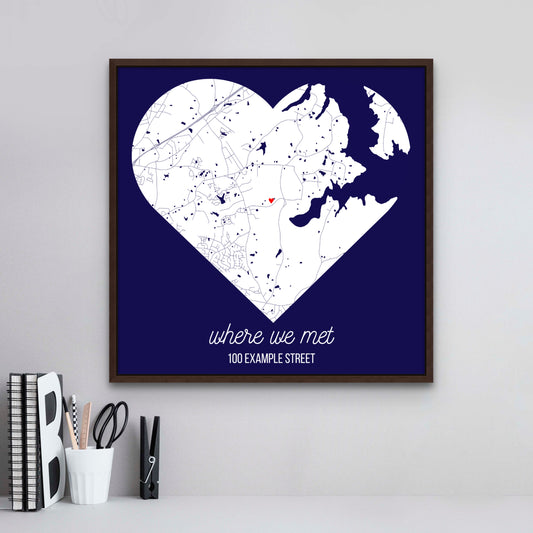 Heart Shaped Custom Map • Custom Map for Any City • Custom Map for Any Location
