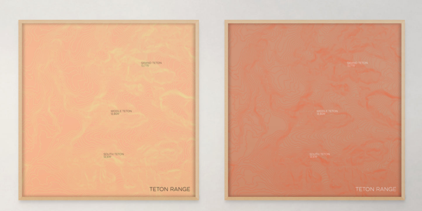 Teton Range Wyoming Mountain Topographic Map