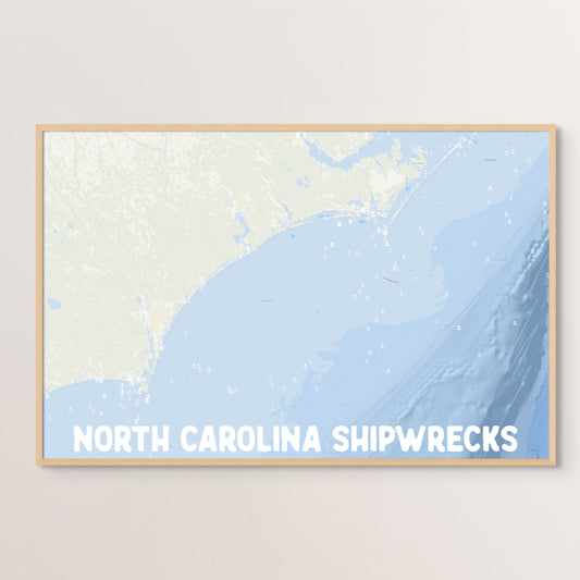 Southern North Carolina Shipwrecks Map