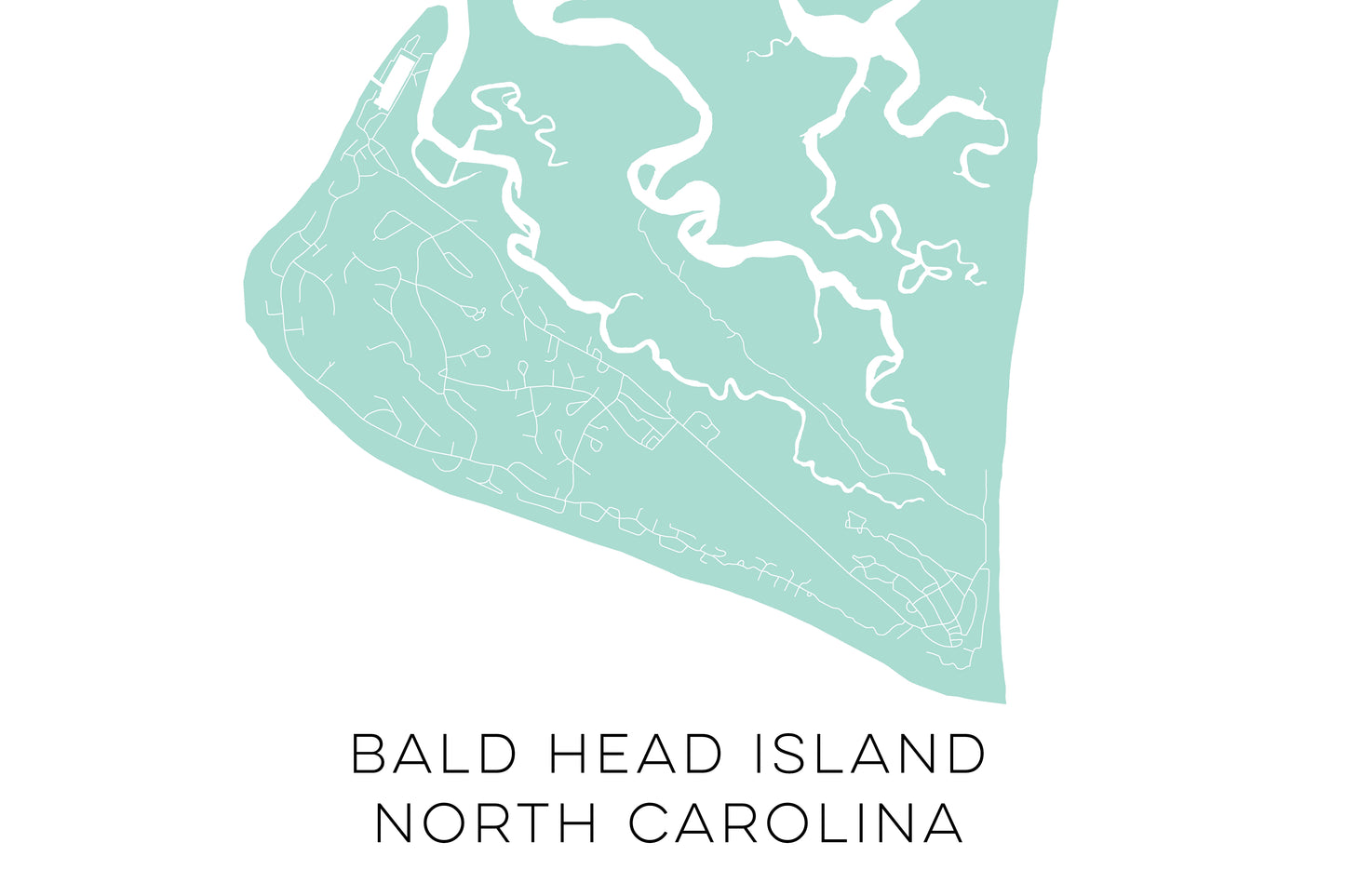Bald Head Island North Carolina Map • Bald Head Island NC Custom Map ...